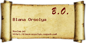 Blana Orsolya névjegykártya